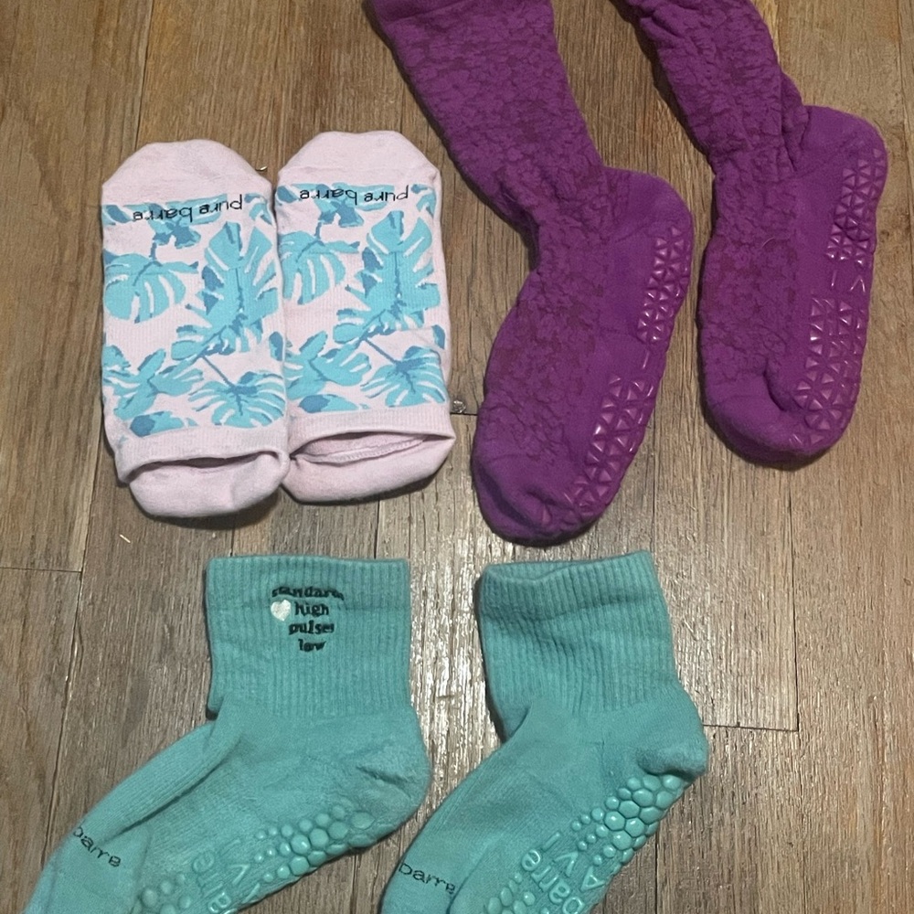 Purple and Teal Non-Slip Women's Socks Set